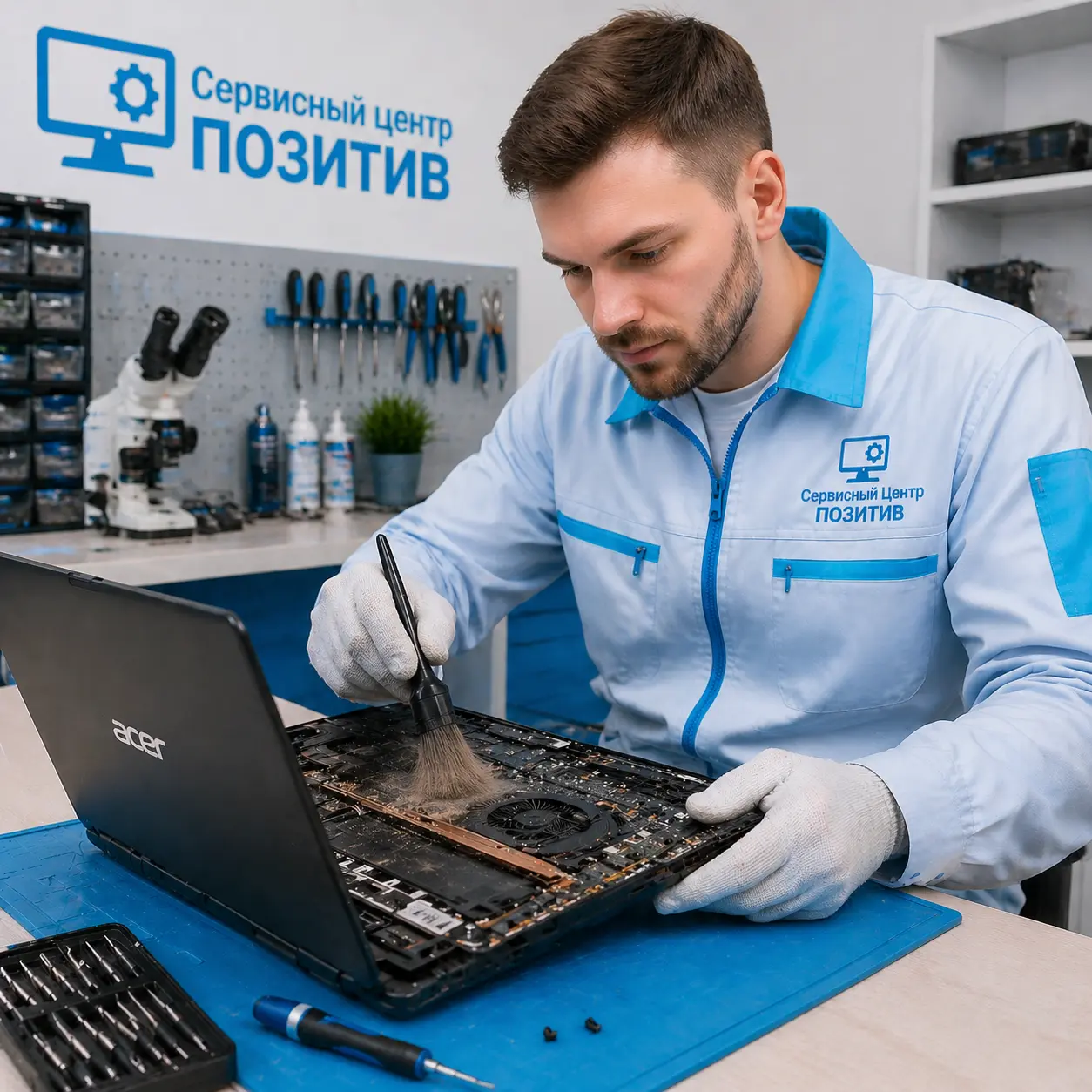 Чистка ноутбука Acer от пыли в Волоколамске | Замена термопасты