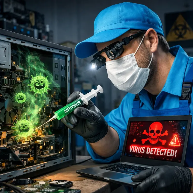 Лечение компьютера от вирусов в Волоколамске на дому